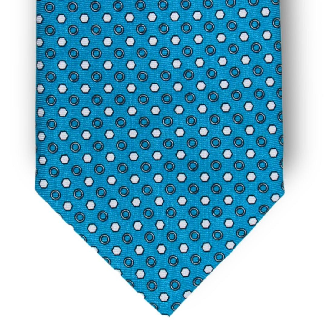 Grotta Azzurra - Motivo Fiorellini - Cravatta 3 pieghe 100% Seta  - Made In Italy