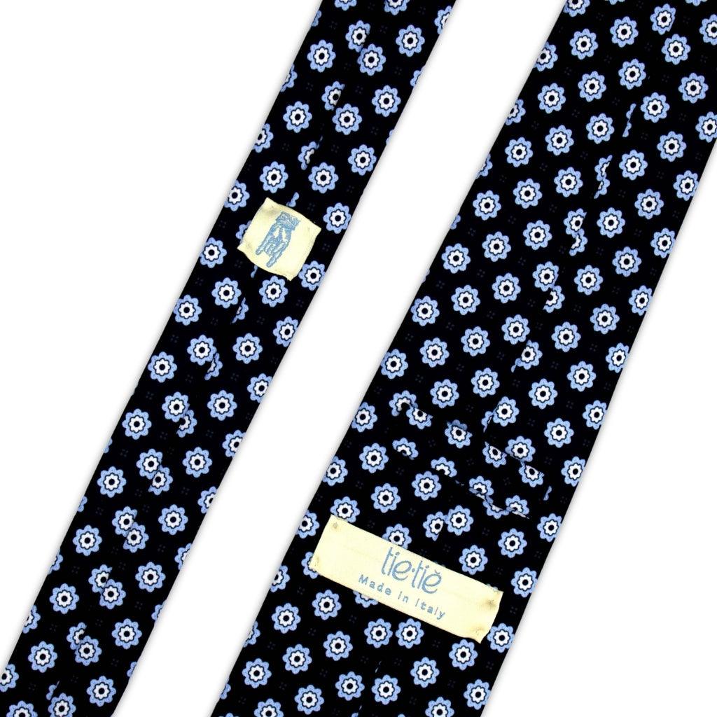 Non Ti Scordar Di Me - Motivo Fiorellini - Cravatta 3 pieghe 100% Seta - Made in Italy