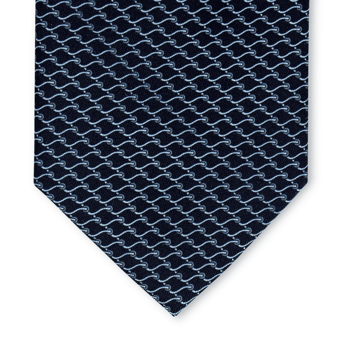 Nassa - Motivo Catenelle - Cravatta 3 pieghe 100% Seta  - Made In Italy