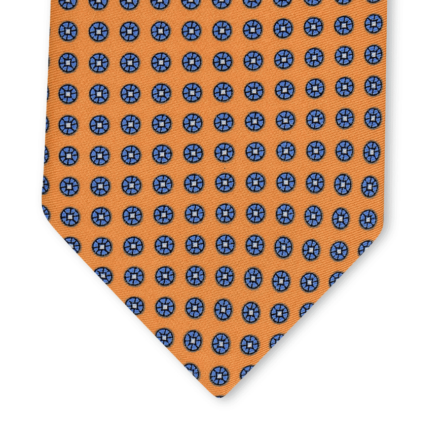 Cresommola - Motivo Fiorellini - Cravatta 3 pieghe 100% Seta - Made in Italy
