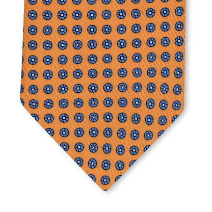 Cresommola - Motivo Fiorellini - Cravatta 3 pieghe 100% Seta - Made in Italy