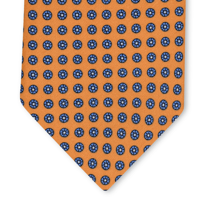 Cresommola - Motivo Fiorellini - Cravatta 3 pieghe 100% Seta - Made in Italy