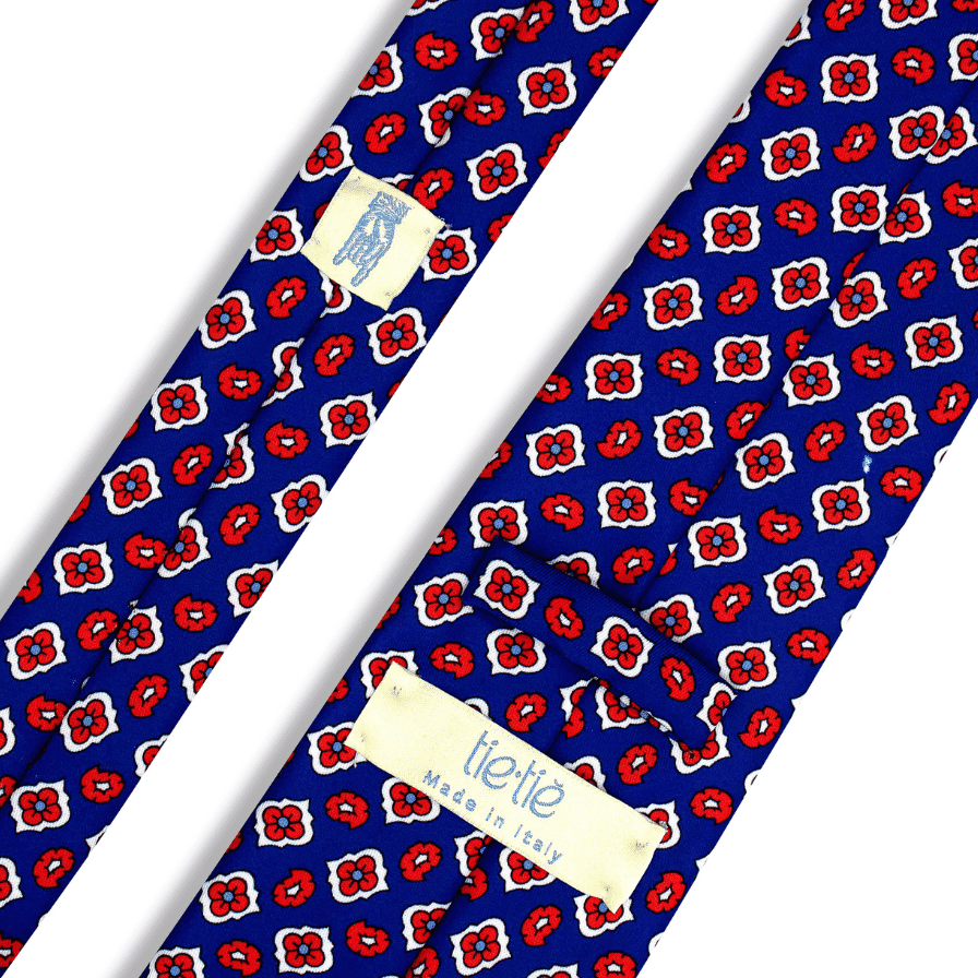 Scostumata - Motivo Fiorellini - Cravatta 3 pieghe 100% Seta  - Made In Italy
