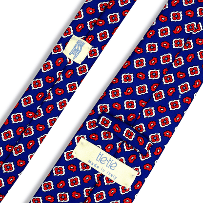 Scostumata - Motivo Fiorellini - Cravatta 3 pieghe 100% Seta  - Made In Italy