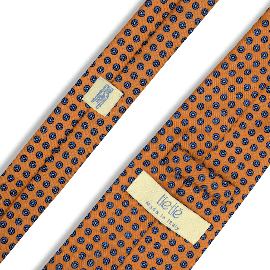 Cresommola - Motivo Fiorellini - Cravatta 3 pieghe 100% Seta - Made in Italy