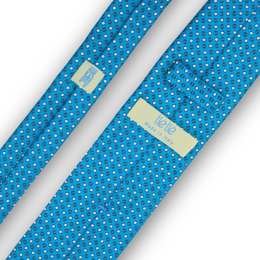 Grotta Azzurra - Motivo Fiorellini - Cravatta 3 pieghe 100% Seta  - Made In Italy
