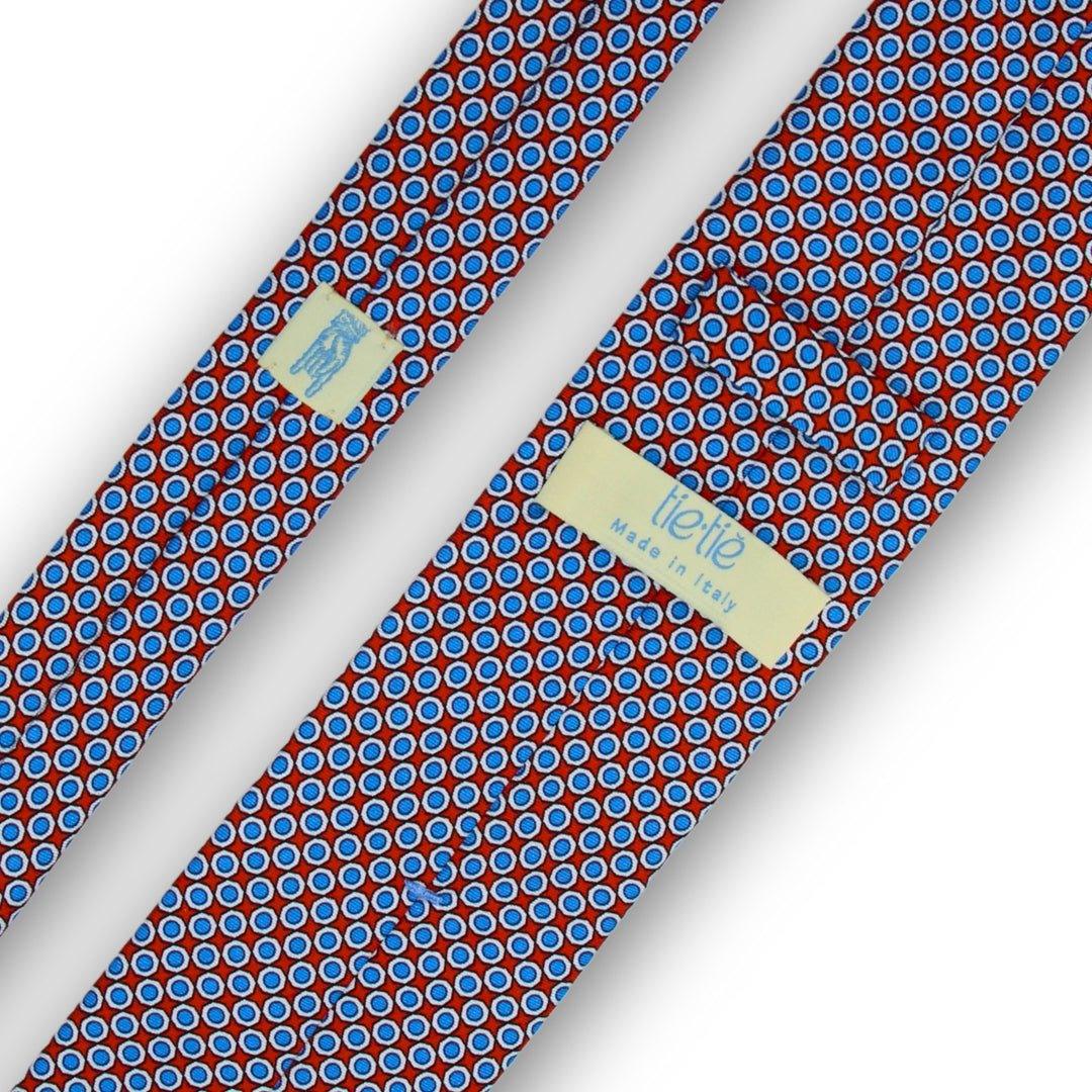Pinta - Motivo Cerchi - Cravatta 3 pieghe 100% Seta  - Made In Italy