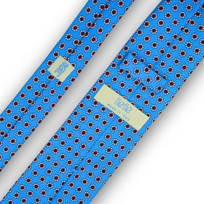 La 10 - Motivo Fiorellini - Cravatta 3 pieghe 100% Seta  - Made In Italy