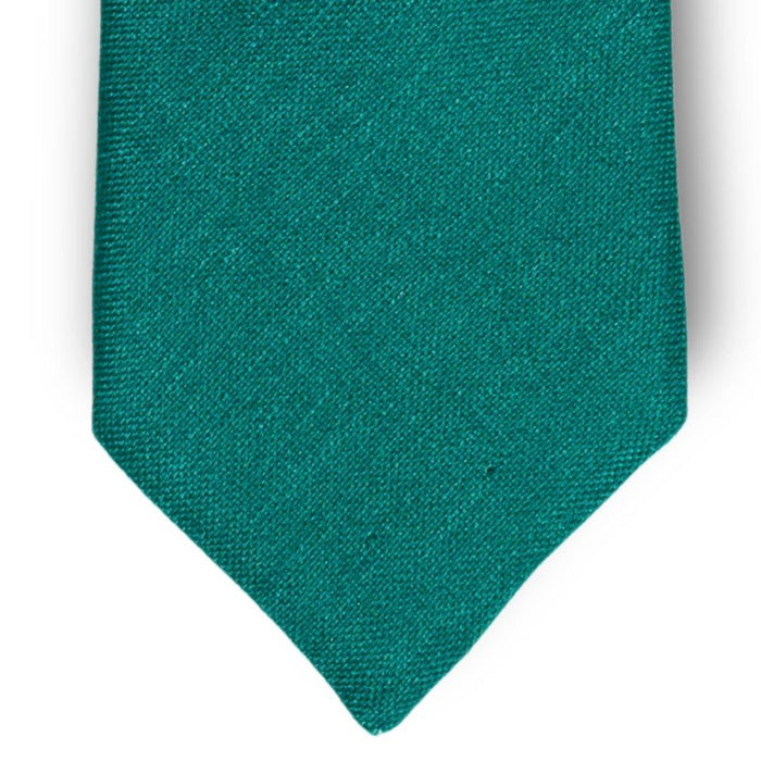 Smeraldo - Tinta Unita - Cravatta 3 pieghe 100% Lino - Made In Italy