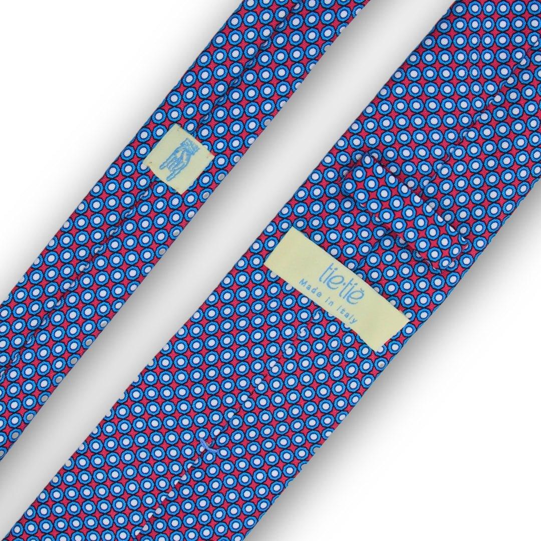 Nina - Motivo Cerchi - Cravatta 3 pieghe 100% Seta  - Made In Italy